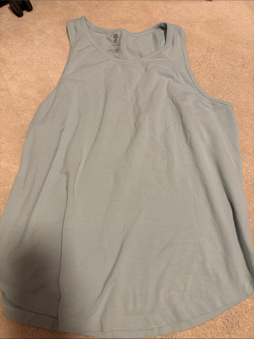 Cariloha Light Blue Teal Women's Bamboo Cotton Tank Top XL